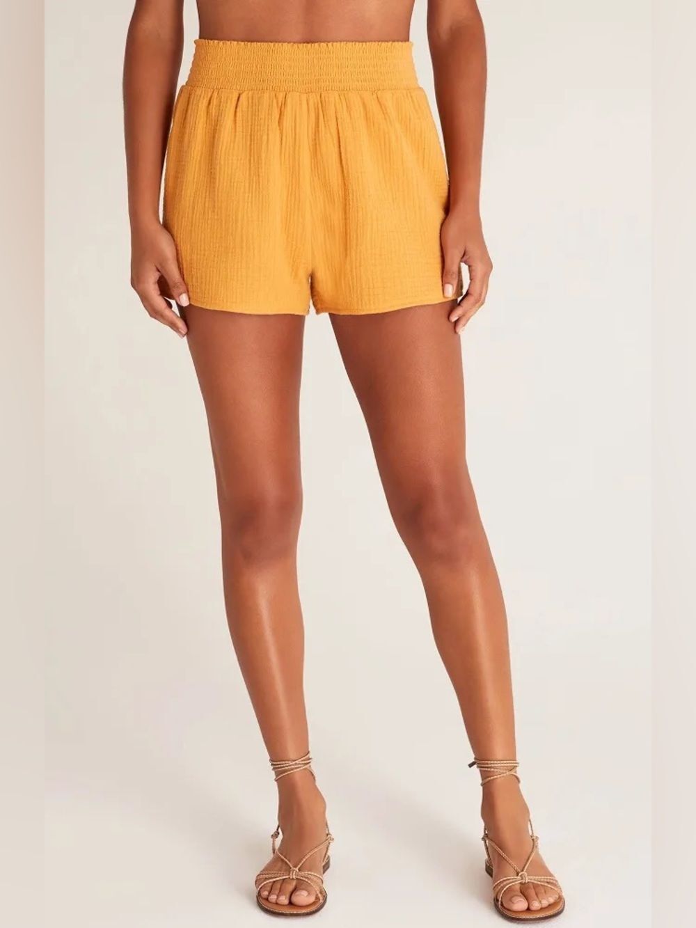 Z Supply Naila Cotton Gauze Shorts in Honey NWT M